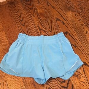 Lululemon Hotty Hot Light Blue Workout Shorts Like New